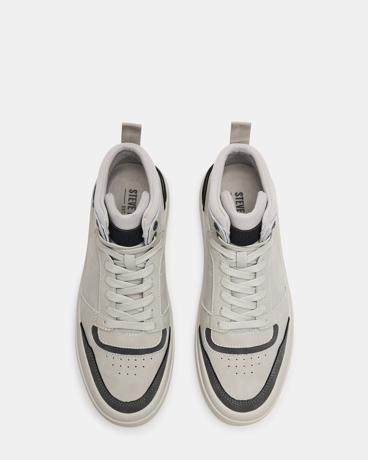 DERICK Light Grey Men's Lace-Up High-Top Sneakers