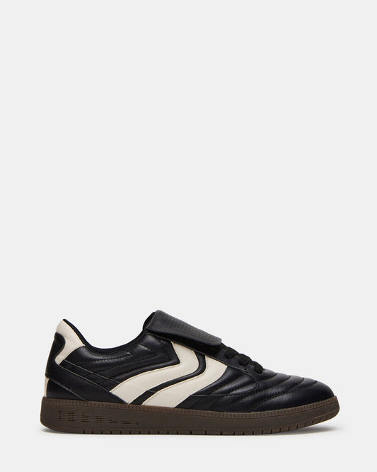 JANOS Black Leather Low-Top Lace-Up Men's Sneaker