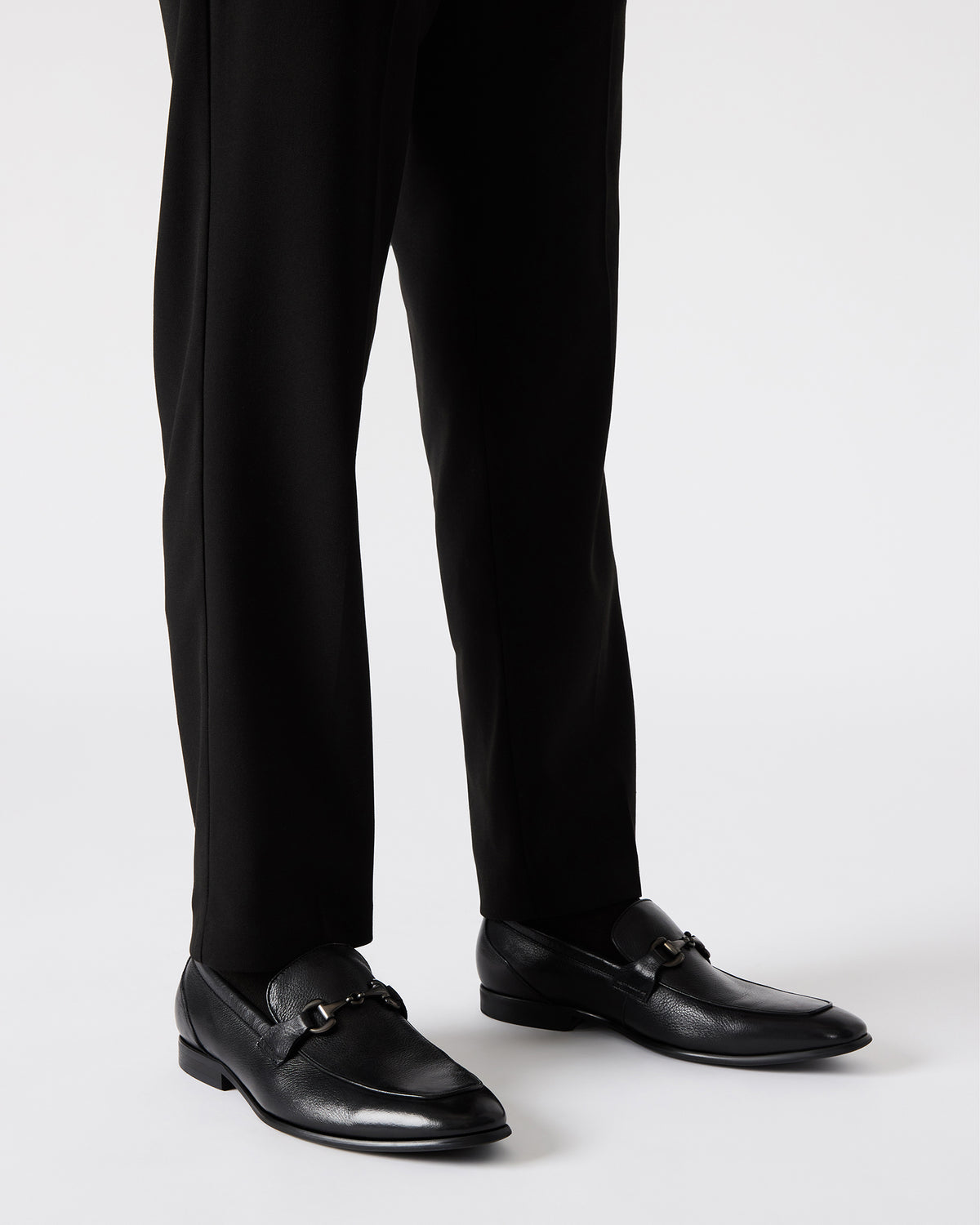 JAYSHAN Black Leather Men's Dress Loafer