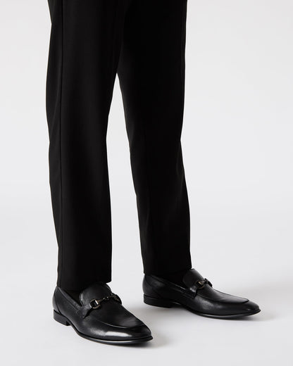 JAYSHAN Black Leather Men's Dress Loafer
