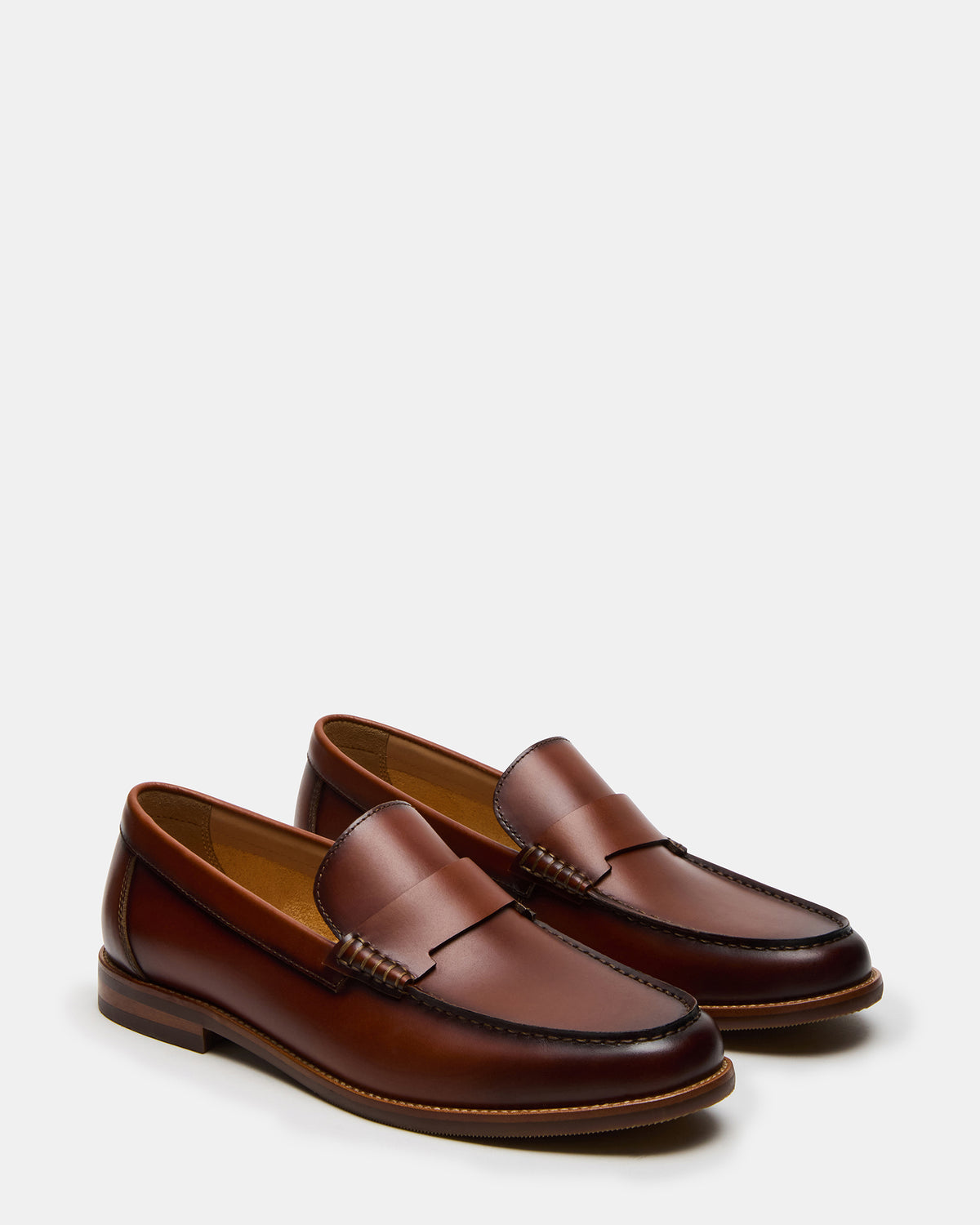 COLVER Cognac Leather Men's Slip-On Loafer