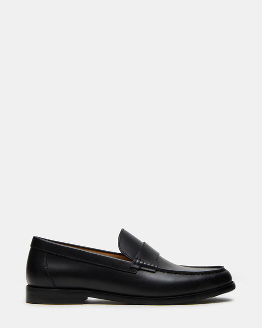 COLVER Black Leather Men's Slip-On Loafer