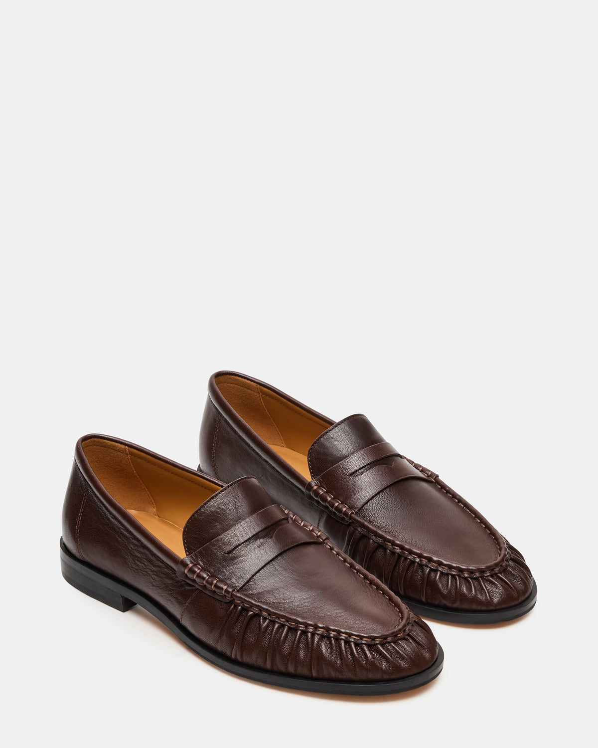 QUINCEY Brown Leather Slip-On Men's Loafer