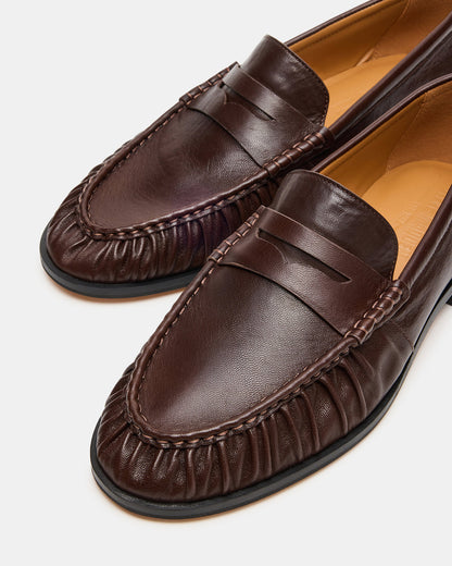 QUINCEY Brown Leather Slip-On Men's Loafer
