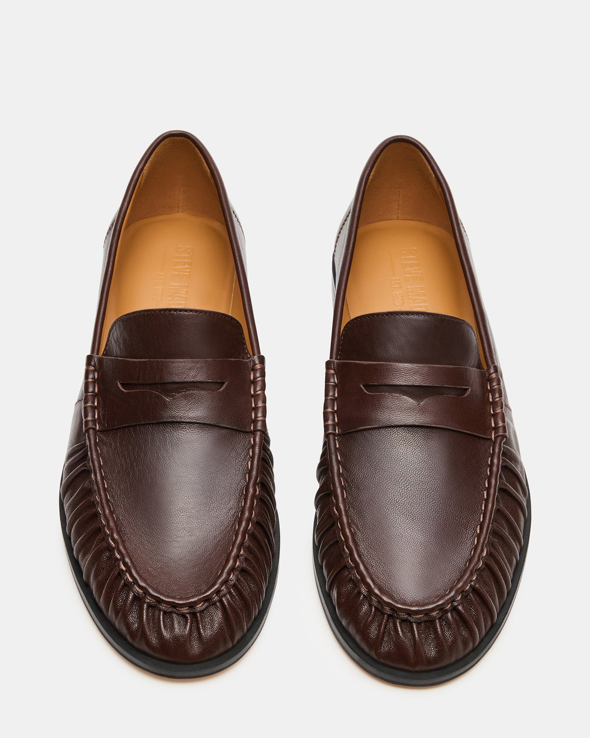QUINCEY Brown Leather Slip-On Men's Loafer