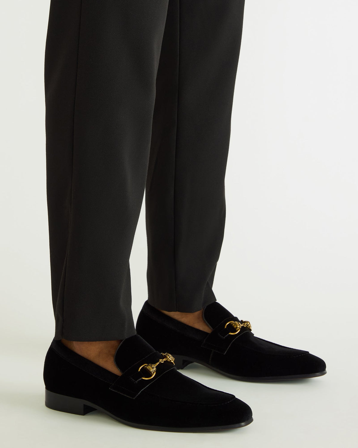 JAKIRO Black Velvet Slip-On Dress Men's Loafer