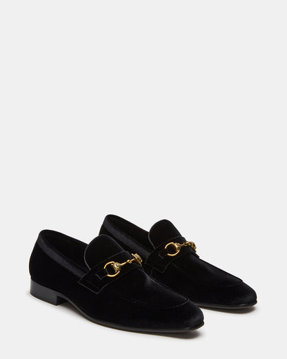 JAKIRO Black Velvet Slip-On Dress Men's Loafer