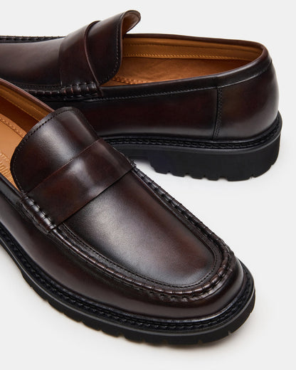 BRODIE Brown Slip-On Lug Men's Loafer