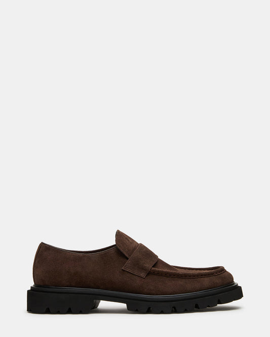 RADKIN Brown Suede Slip-On Dress Men's Loafer