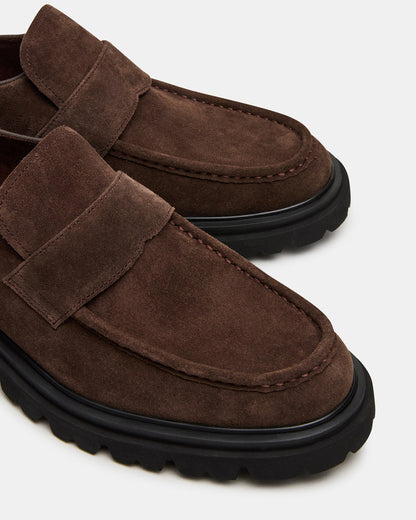 RADKIN Brown Suede Slip-On Dress Men's Loafer