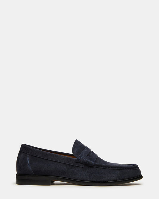 HUCKLE Navy Suede Slip-On Men's Loafer