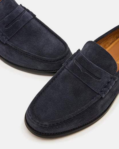 HUCKLE Navy Suede Slip-On Men's Loafer