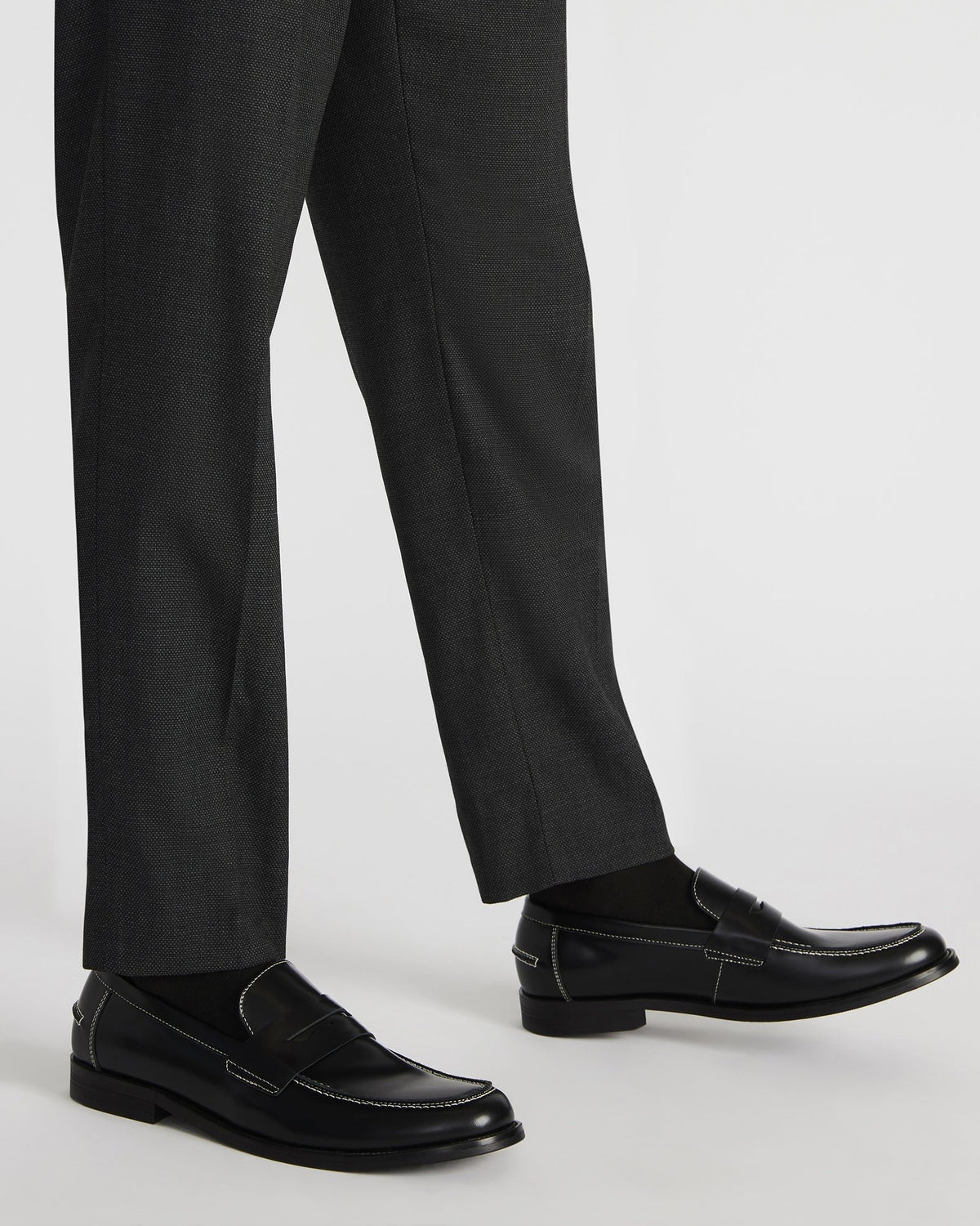 NATAN Black Leather Slip-On Dress Loafer | Men's Loafers