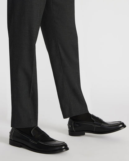 NATAN Black Leather Slip-On Dress Loafer | Men's Loafers