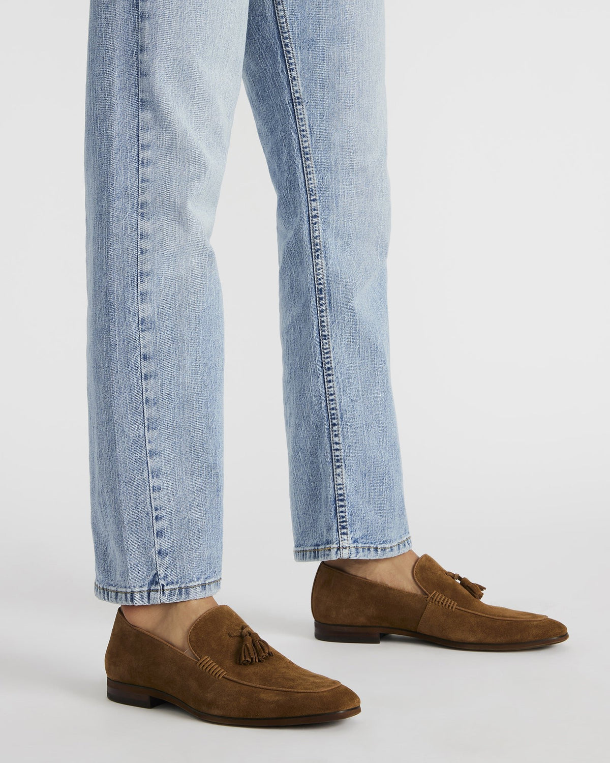 ONDRE Tan Suede Tassel Slip-On Men's Loafer