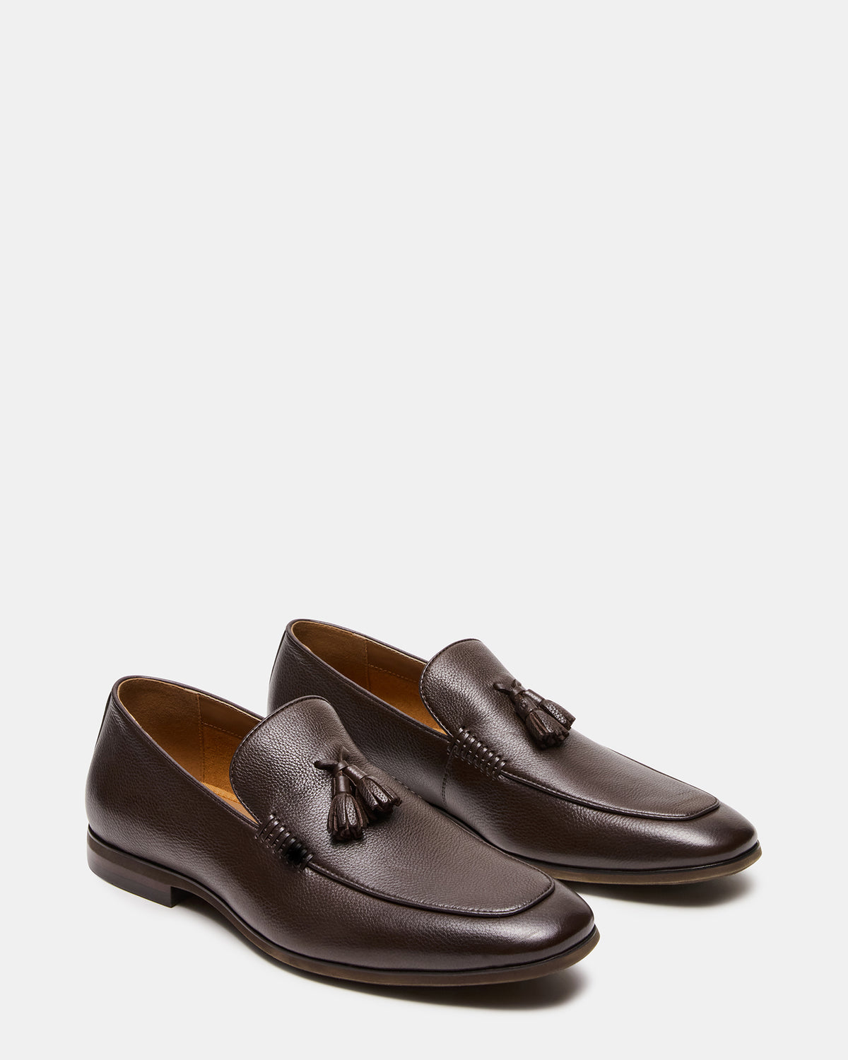 ONDRE Brown Leather Tassel Slip-On Men's Loafer