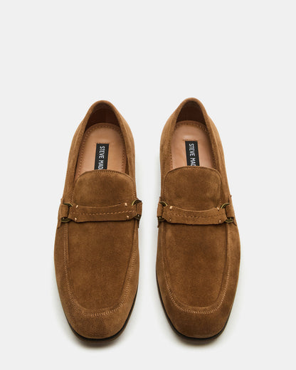HEROLF Tobacco Suede Square-Toe Slip-On Men's Loafer