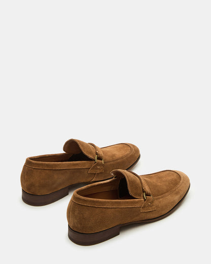 HEROLF Tobacco Suede Square-Toe Slip-On Men's Loafer