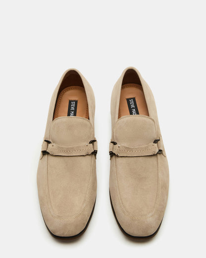 HEROLF Sand Suede Square-Toe Slip-On Men's Loafer