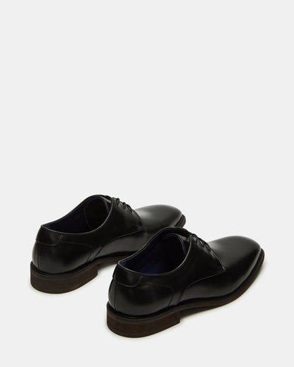 LELAND Black Leather Lace-Up Men's Dress Shoe