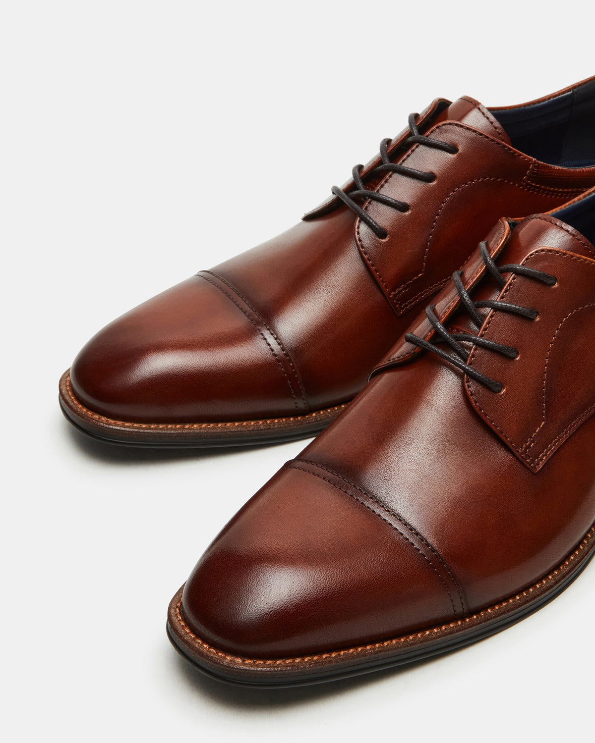 HASEN Tan Leather Men's Lace-Up Dress Shoe