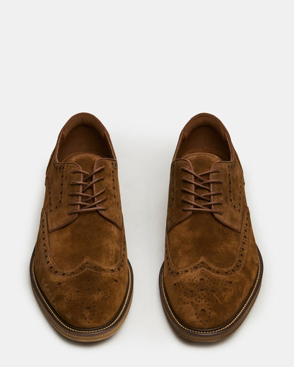 ESTEBAN Cognac Lace-Up Perforated Oxford Men's Dress Shoe