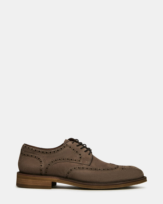 ESTEBAN Grey Lace-Up Perforated Oxford Men's Dress Shoe