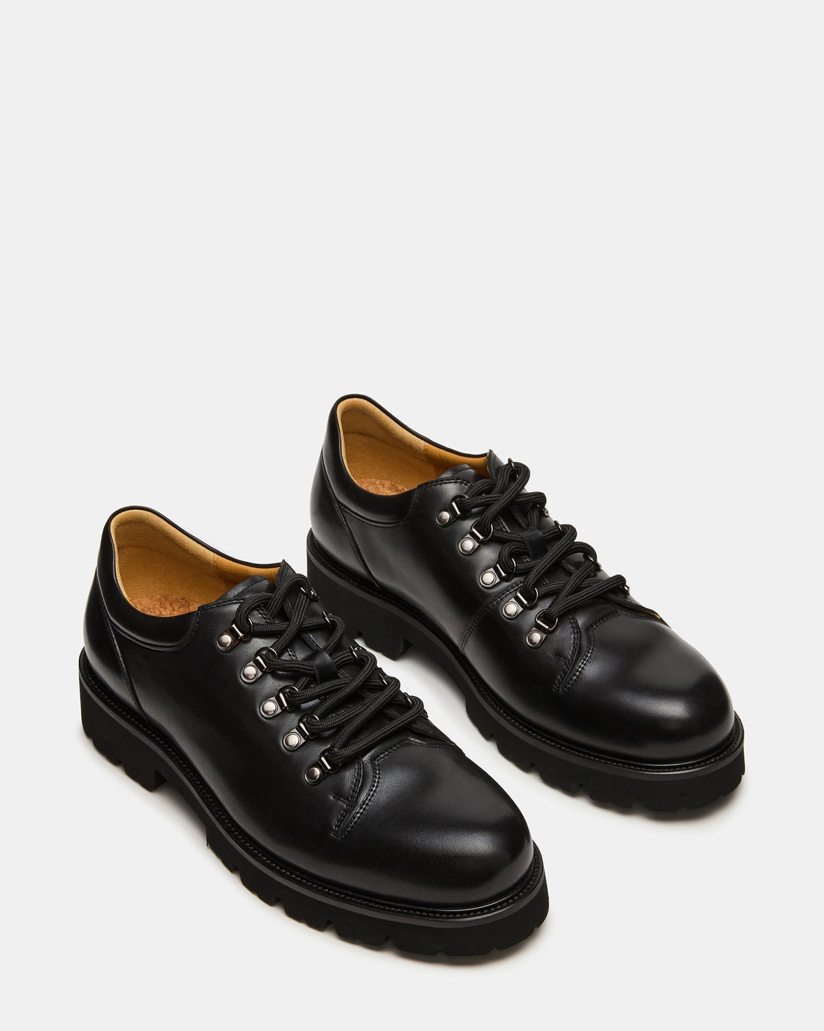 TURBO Black Leather Lace-Up Dress Shoe