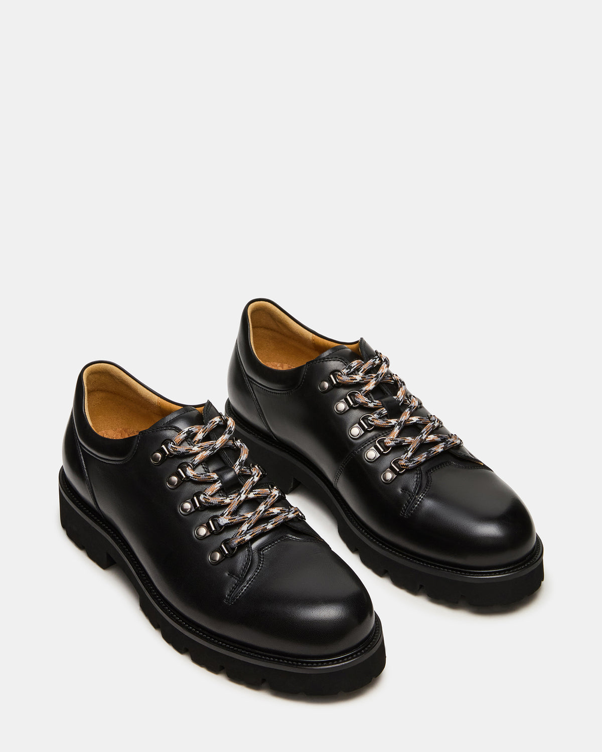 TURBO Black Leather Lace-Up Dress Shoe