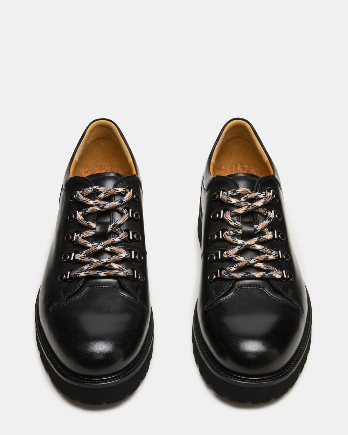 TURBO Black Leather Lace-Up Dress Shoe