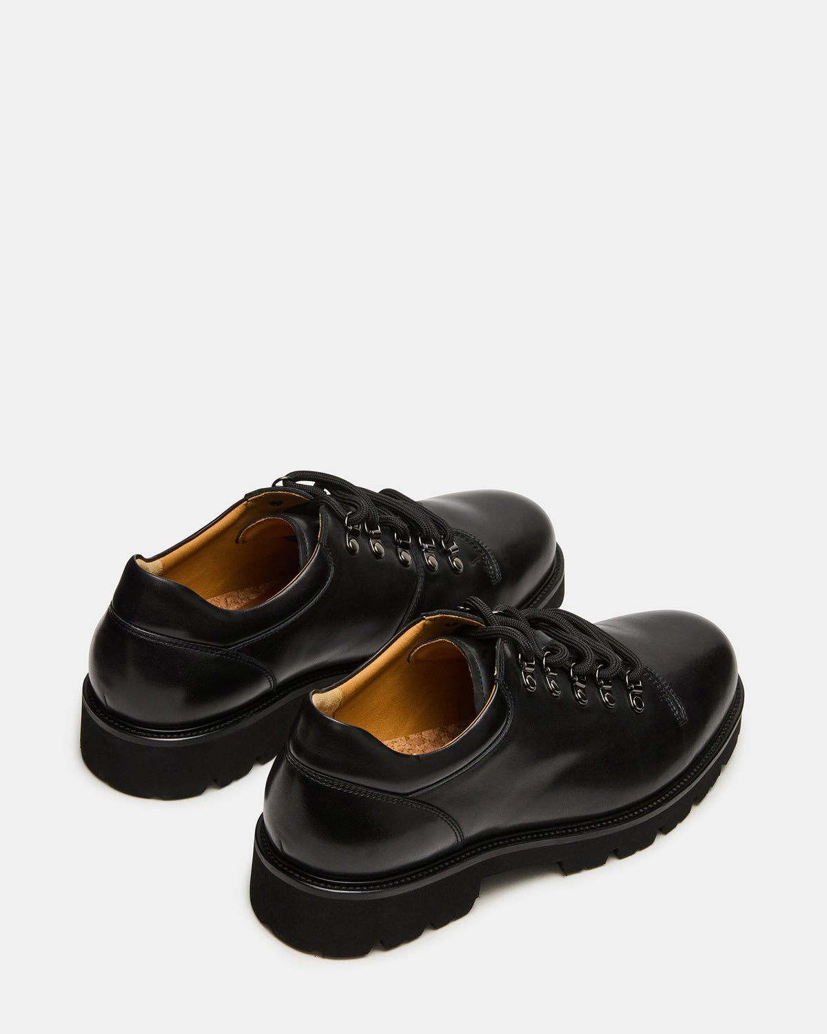 TURBO Black Leather Lace-Up Dress Shoe