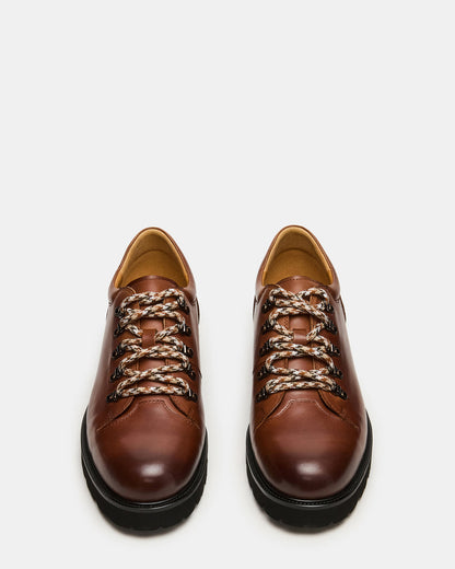 TURBO Dark Tan Lace-Up Dress Shoe