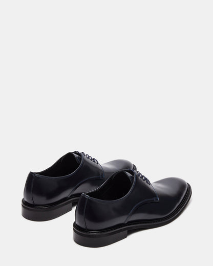 HADAR Navy Box Leather Lace-Up Oxford Dress Shoe | Men's Dress Shoes