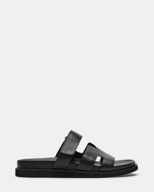 MAIVEN Black Leather Men's Fisherman Sandal