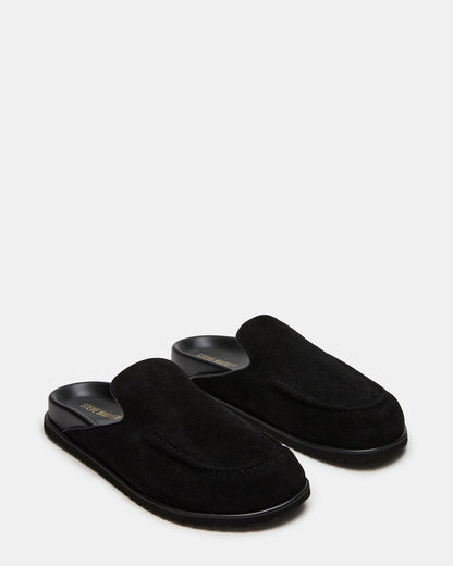 LUCIO Black Suede Slip-On Men's Casual Clog