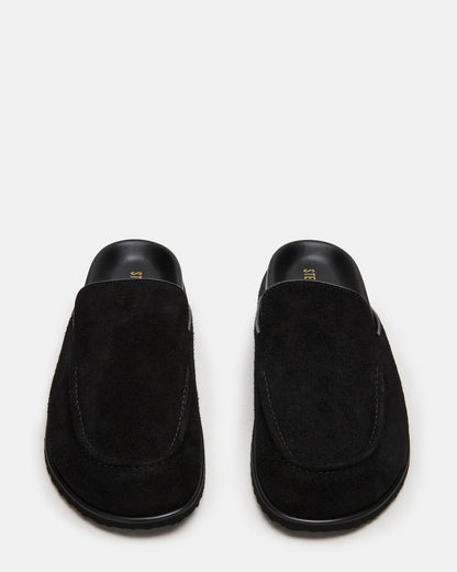 LUCIO Black Suede Slip-On Men's Casual Clog