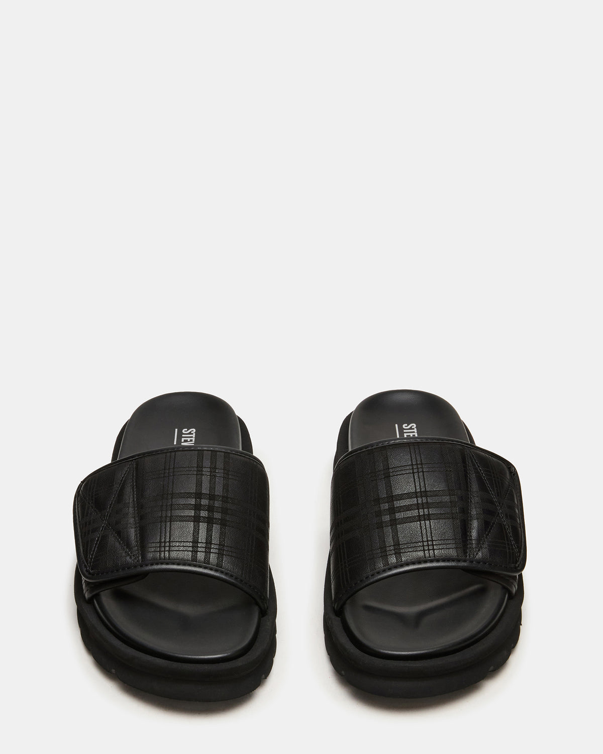 REESE Black Slide Footbed Rounded-Toe Men's Sandal