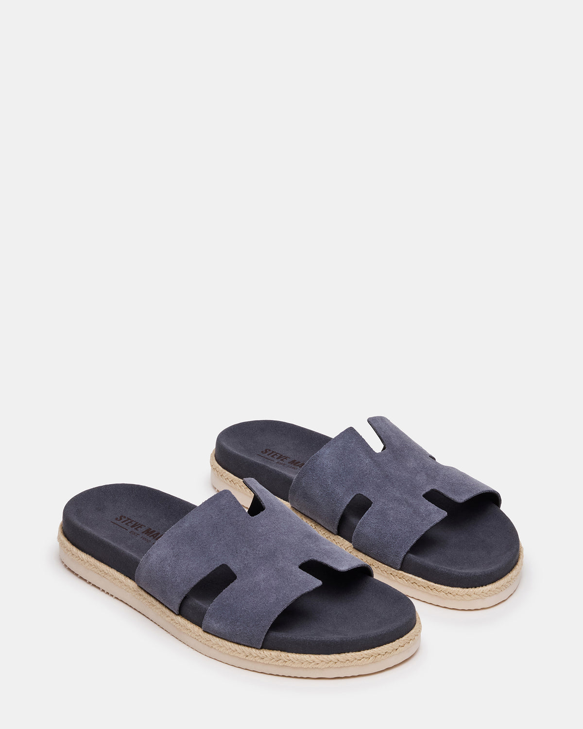 MERRICK Grey Suede Footbed Slide Men's Sandal