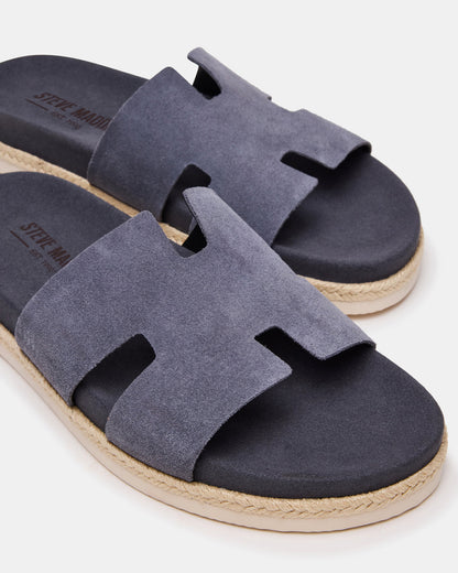 MERRICK Grey Suede Footbed Slide Men's Sandal