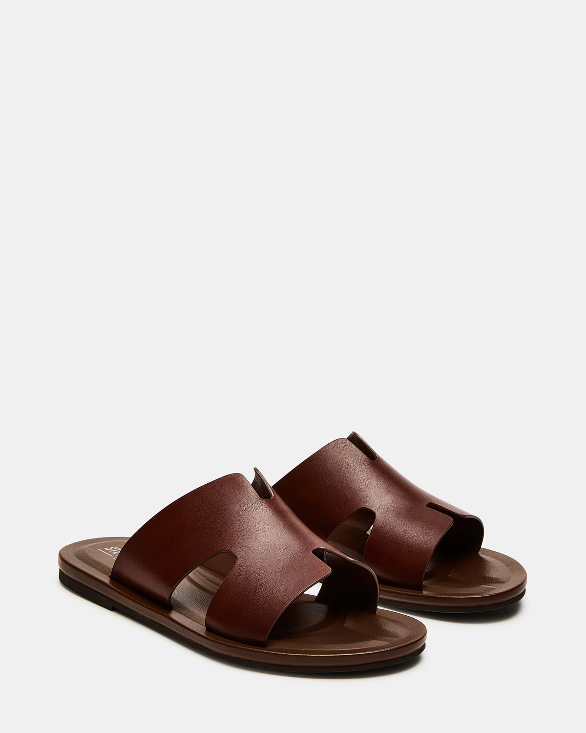 SPLASH Tan Leather Men's Flat Slip-On Sandal