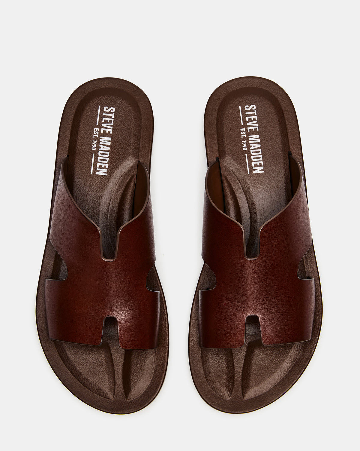 SPLASH Tan Leather Men's Flat Slip-On Sandal