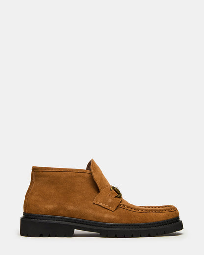 DEPUTY Chestnut Suede Horsebit Moc Toe Men's Casual Ankle Boot