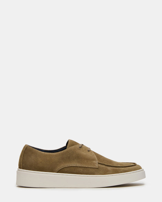 FRANKK Taupe Suede Lace-Up Men's Casual Shoe