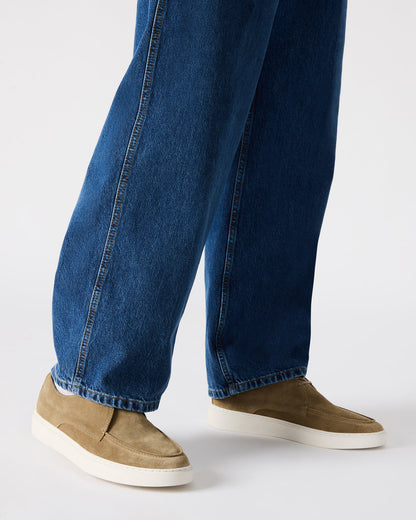 FRANKK Taupe Suede Lace-Up Men's Casual Shoe