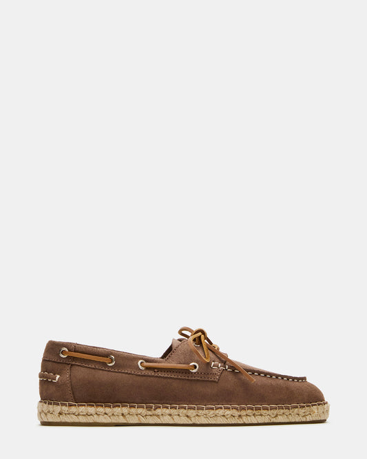 PANCHO Taupe Suede Slip-On Espadrille Boat Shoe Men's Casual