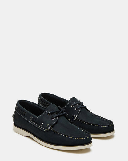 ZEPHYR Navy Slip-On Men's Boat Shoe Loafer