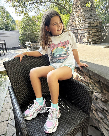 Kids' SPEDSTR Pink Low-Top Lace-Up Girls' Sneaker