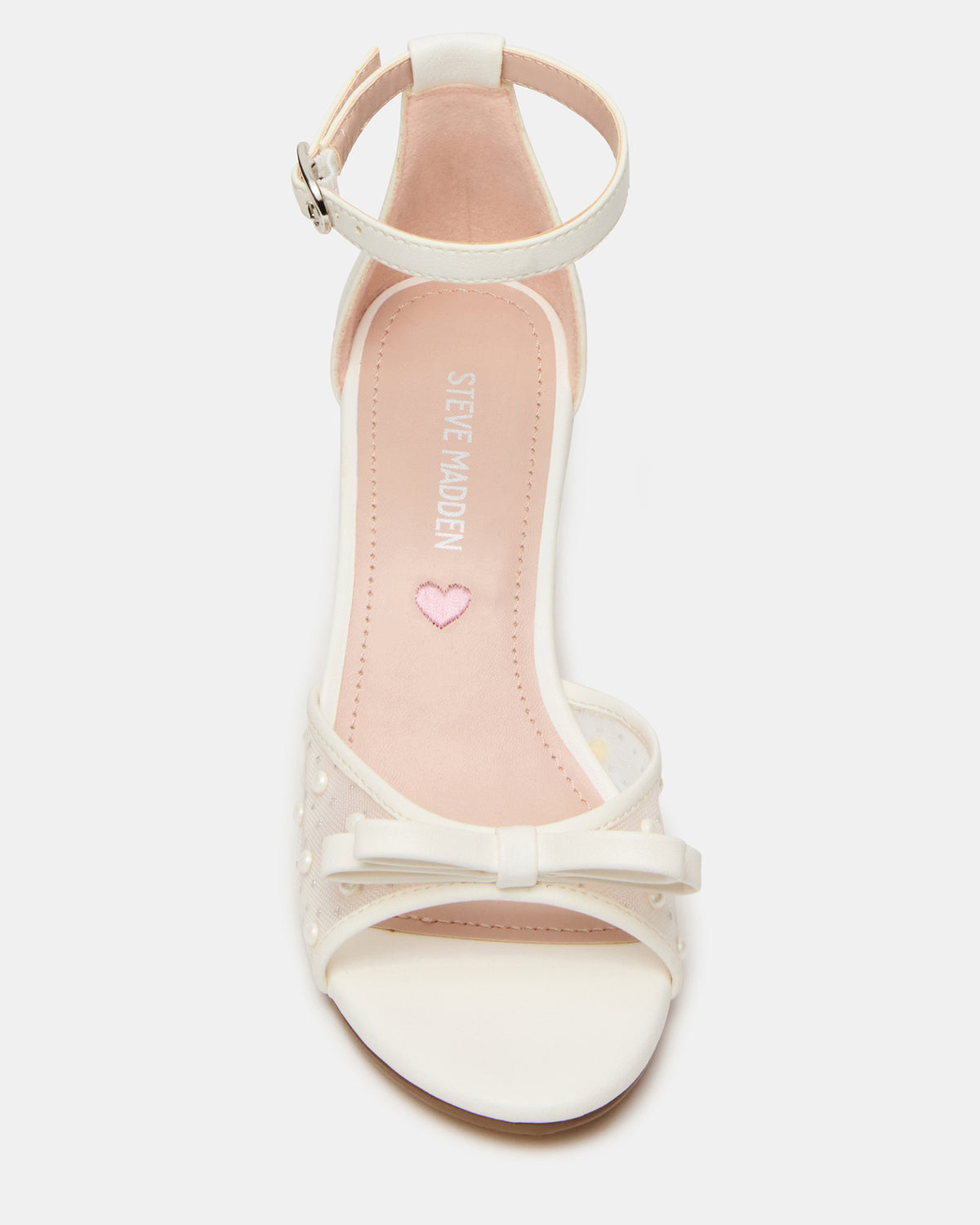 Kids' ADIA White Mesh Block Heel Girls' Heel