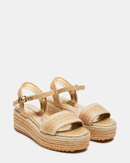 Kids' CLEO Natural Girls' Platform Wedge