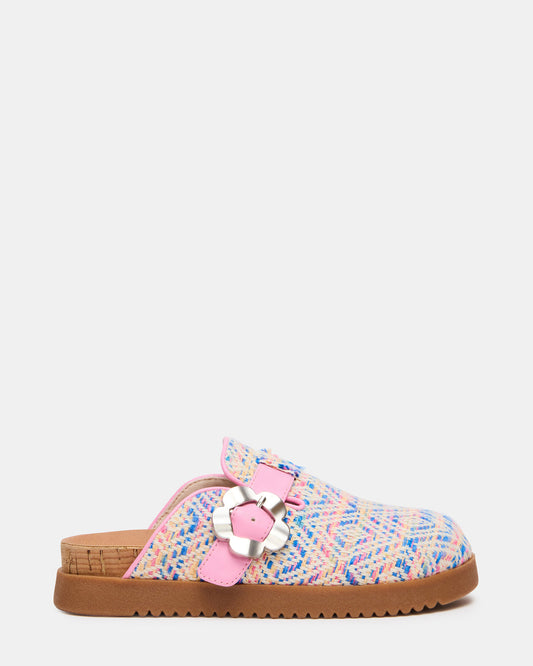 Kids' MAZIE Pink Multi Slip-On Mule Footbed Clog Girls' Flat